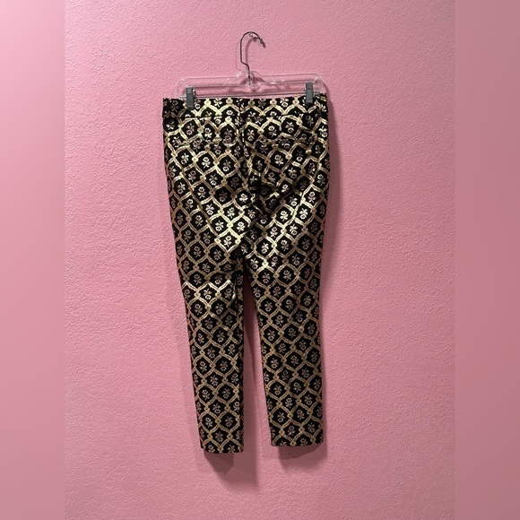 OLD NAVY Black/Gold Mid-Rise Pixie Full-Length Pants for Women Size 6 - Picture 2 of 4